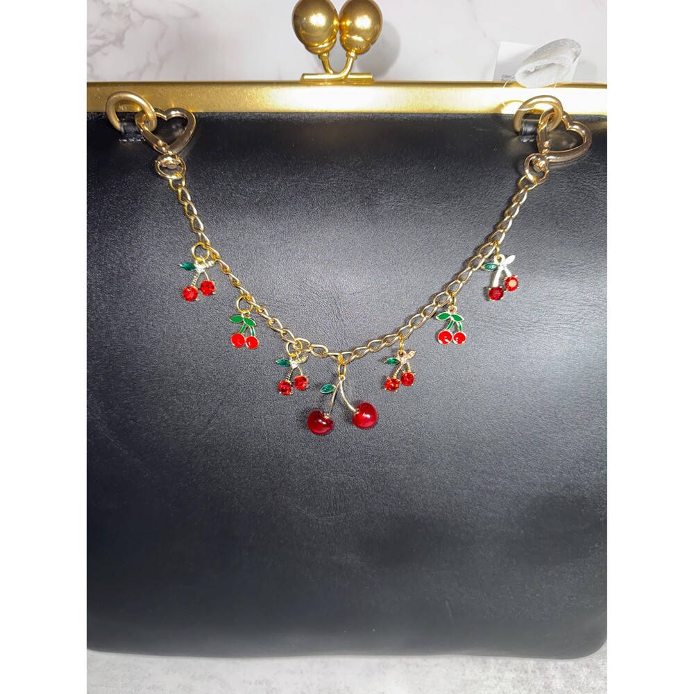 Red Cherry purse Charm Novelty Chain Strap